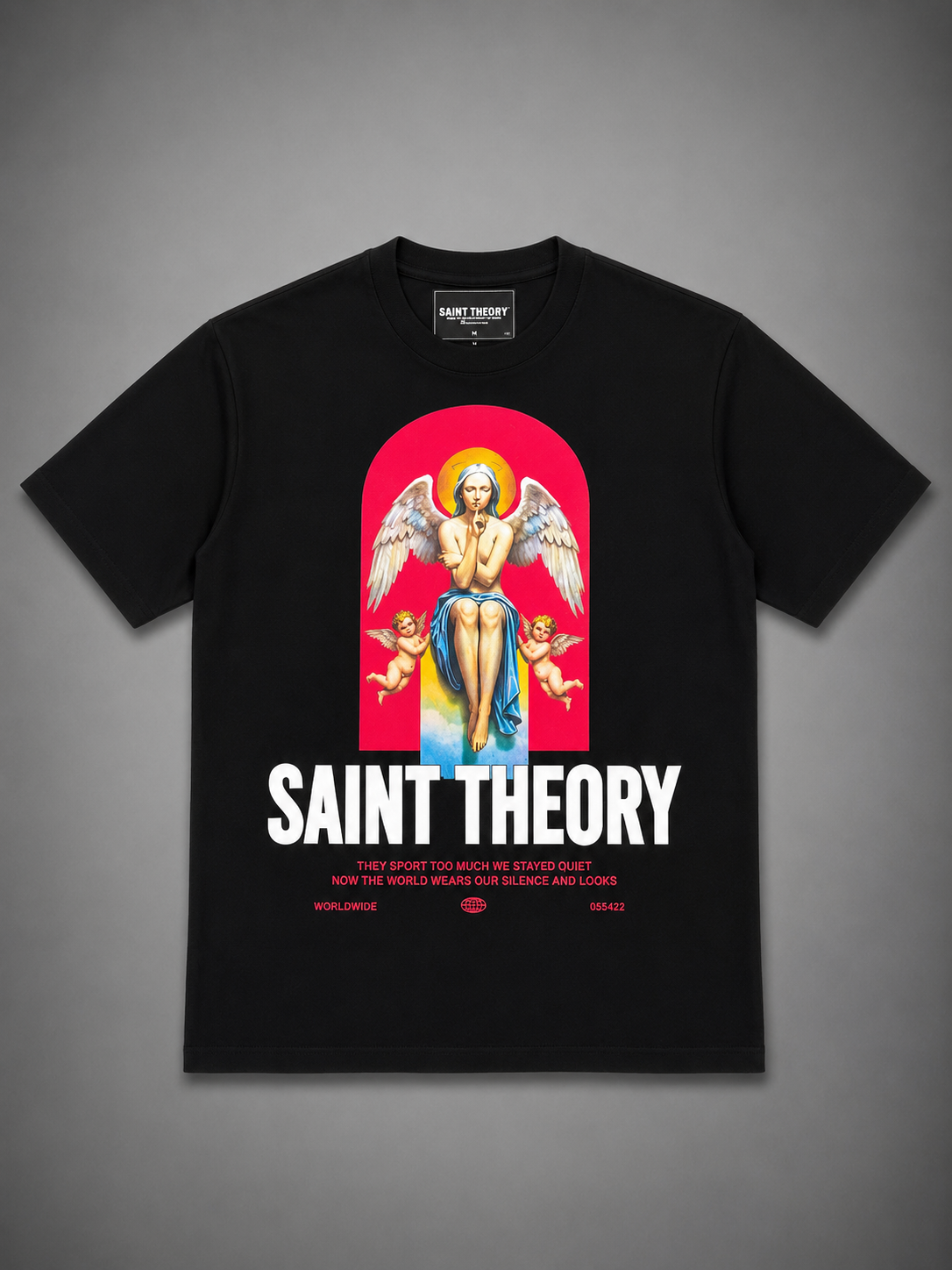 SAINT THEORY NEGRA ANGEL LETRA ROJO