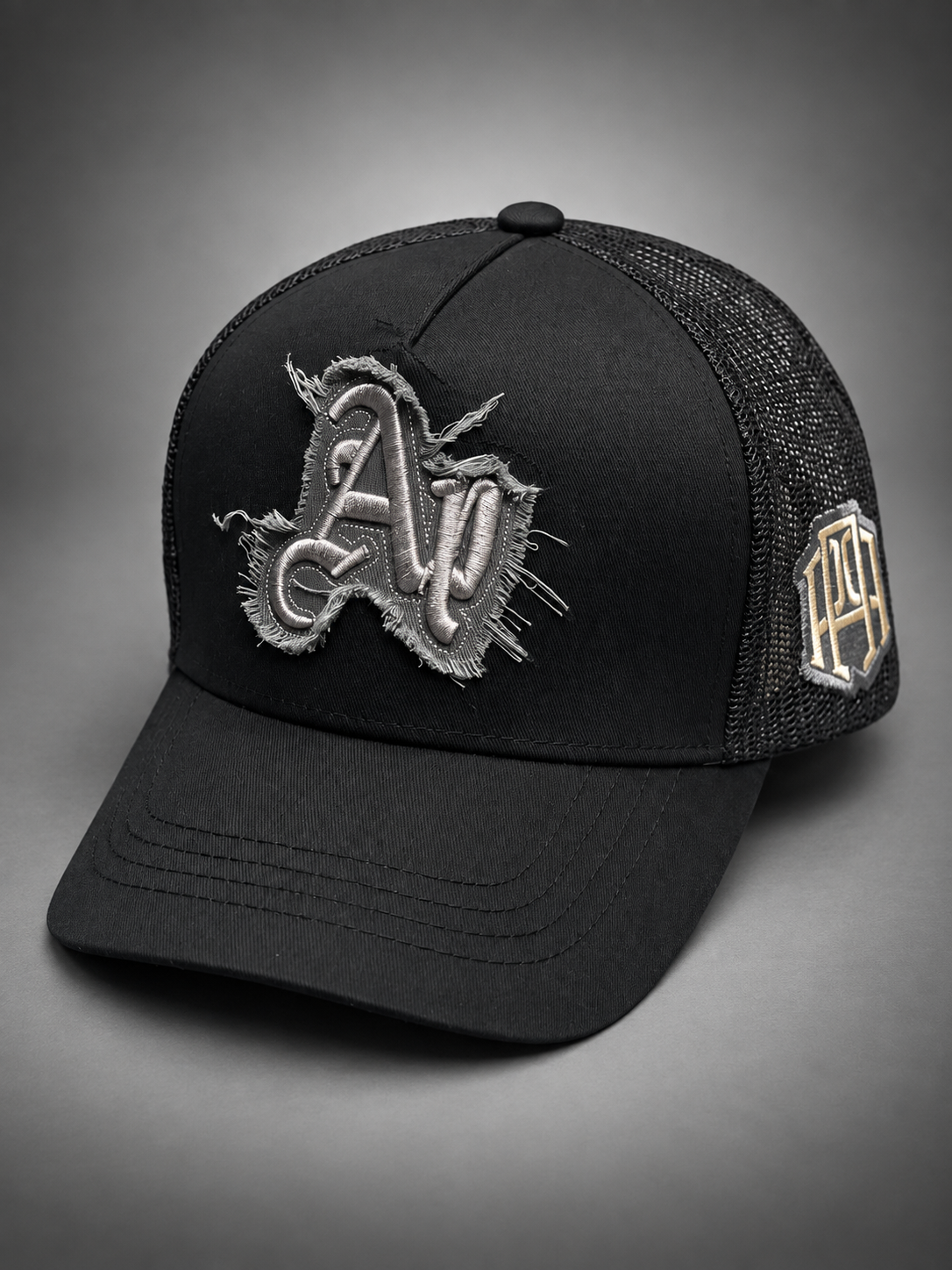 AP CROWN NEGRA LOGO GRIS PELUDO